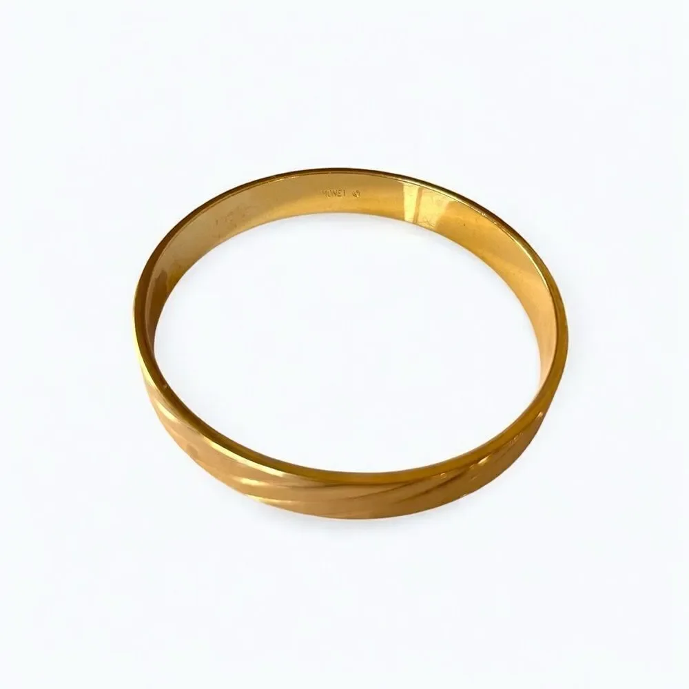 Vintage Monet Brushed Gold Bangle Bracelet